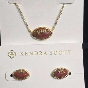 Kendra Scott Football Earrings & Necklace Set